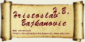 Hristoslav Bajkanović vizit kartica